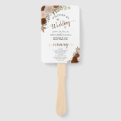 Rust Oranje Floral Elegant Wedding Programme Handwaaier (Voorkant)