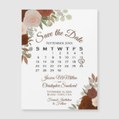 Rust Oranje Floral sparen de Magnet van de Kalende (Voorkant)