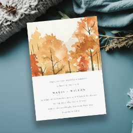 Rust Oranje Geel Najaar Herfst Trees Wedding Kaart