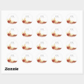 Rust Oranje Gele Herfst Trees Monogram Wedding Ronde Sticker (Vel)