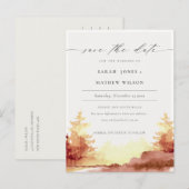 Rust Oranje Gele Herfst Trees sparen de Kaart van (Voorkant / Achterkant)