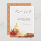 Rust Oranje Gele Herfst Trees Wedding Details Informatiekaartje (Voorkant / Achterkant)