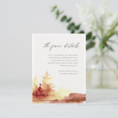 Rust Oranje Gele Herfst Trees Wedding Details Informatiekaartje (Staand voorkant)