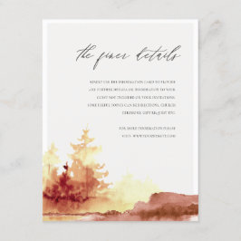 Rust Oranje Gele Herfst Trees Wedding Details Informatiekaartje