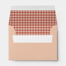Rust Oranje Gingham Print Envelope