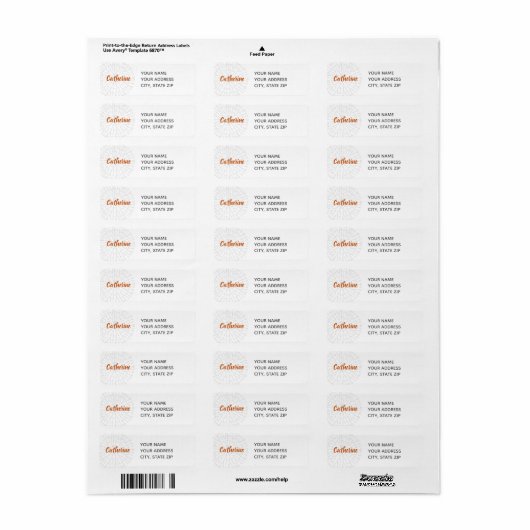 Rust Oranje haakjeslabel Etiket (Full Sheet)