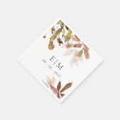 Rust Oranje Herfst Boom Rust Monogram Weddenschap Servet (Hoek)