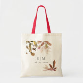 Rust Oranje Herfst Boom Rust Monogram Weddenschap Tote Bag (Voorkant)