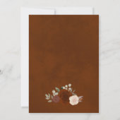 Rust Oranje Herfst Waterverf Floral Virtual Weddin Kaart (Achterkant)