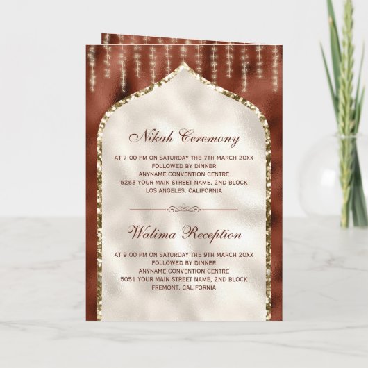 Rust Oranje Ivory  Islamic Arch Wedding (Achterkant)