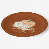 Rust Oranje Little Pumpkin-Baby shower Papieren Bordje (Gekanteld)