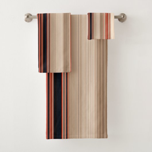 Rust Oranje Moderne Stripes Bad Handdoek (Insitu)