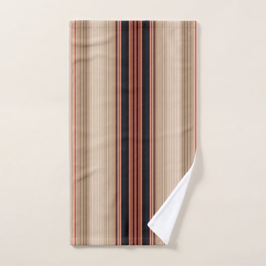 Rust Oranje Moderne Stripes Bad Handdoek (Handdoek)