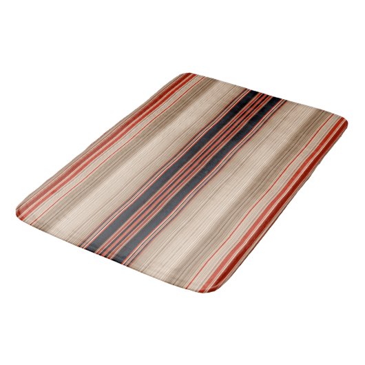 Rust Oranje Moderne Stripes Badmat (Gekanteld)