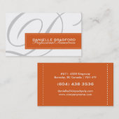 Rust Oranje Monogram Visitekaartjes (Voorkant / Achterkant)