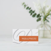 Rust Oranje Monogram Visitekaartjes (Staand voorkant)