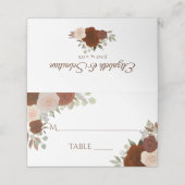 Rust Oranje najaar Rozen Elegant Wedding Write-In Plaatskaartje (Buitenkant ongevouwen)