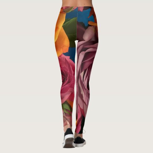 Rust Oranje Paars Roos Leggings (Achterkant)