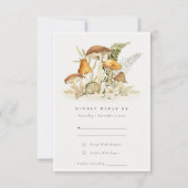 Rust Oranje paddenstoel Fern Fauna Wedding Rsvp (Voorkant)