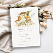 Rust Oranje paddenstoel Fern Fauna Wedding Rsvp Informatiekaartje