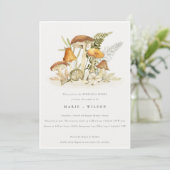 Rust Oranje paddenstoel Fern Foliage Rehearsal Din Kaart (Staand voorkant)