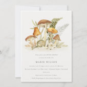 Rust Oranje paddenstoel Fern Foliage Vrijgezellenf Kaart (Voorkant)