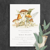 Rust Oranje paddenstoel Fern Foliage Vrijgezellenf Kaart