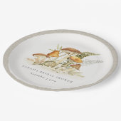 Rust Oranje paddenstoel Fern Foliage Vrijgezellenf Papieren Bordje (Gekanteld)