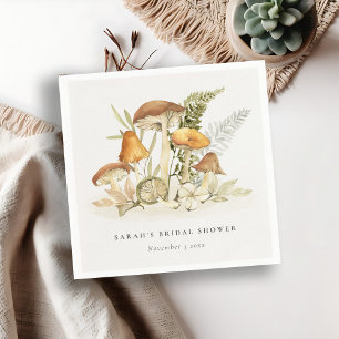 Rust Oranje paddenstoel Fern Foliage Vrijgezellenf Servet