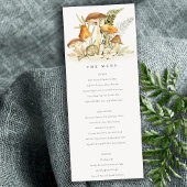 Rust Oranje paddenstoel Fern Foliage Wedding Menu Kaart