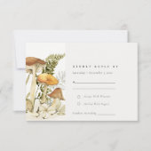 Rust Oranje paddenstoel Fern Foliage Wedding RSVP (Voorkant)