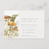 Rust Oranje paddenstoel Fern Foliage Wedding RSVP Informatiekaartje (Voorkant)