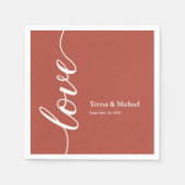 Rust Oranje Persoonlijke namen Love script Servet (Voorkant)