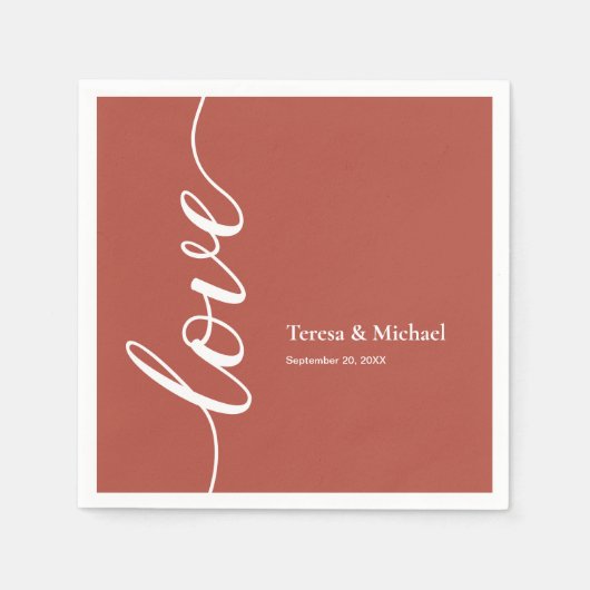 Rust Oranje Persoonlijke namen Love script Servet (Voorkant)