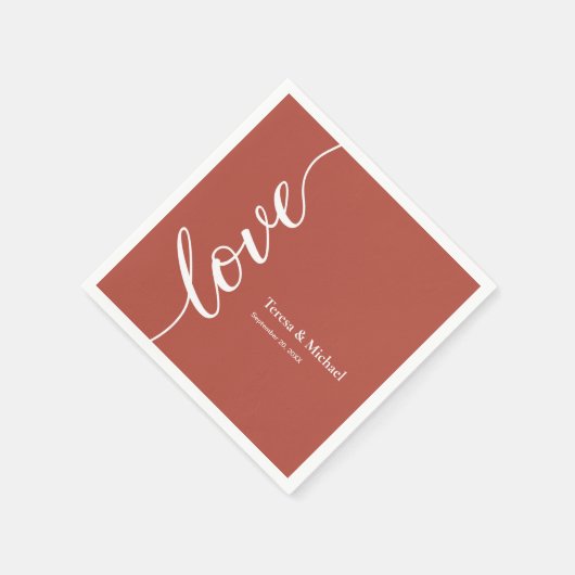 Rust Oranje Persoonlijke namen Love script Servet (Hoek)