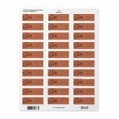 Rust Oranje Pine Wood Mountain Sketch Adres Etiket (Full Sheet)