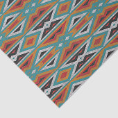 Rust Oranje Red Black Aqua Turquoise Mosaic Art Tissuepapier (Detail)