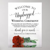 Rust Oranje Roos Chic Unplugged Wedding Ceremony Poster (Voorkant)