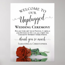 Rust Oranje Roos Chic Unplugged Wedding Ceremony Poster