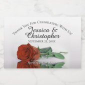 Rust Oranje Roos Classy Wedding Bedankt Mini Sparkling Wijnetiket (Enkel label)
