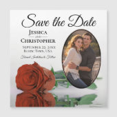 Rust Oranje Roos sparen de Datum Magnet van de Fot (Voorkant)