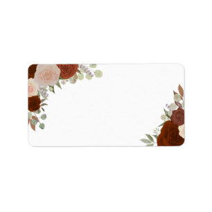 Rust Oranje Rozen Blank bruiloft Adres Etiket