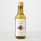 Rust Oranje Rozen Elegant Wedding Bedankt Mini Wijn Etiket (Voorkant)