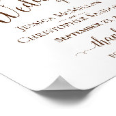 Rust Oranje Rozen Herfst Floral Wedding Welkomstte Poster (Hoek)