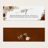 Rust Oranje Rozen Rustic Floral RSVP Online Kaart (Voorkant /achterkant)