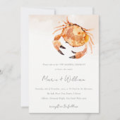 Rust Oranje Sand Kustkrab Nautical Vow Renewal Kaart (Voorkant)