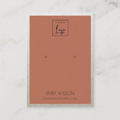 RUST ORANJE SILVER GRENS LOGO EARRING DISPLAY VISITEKAARTJE (Voorkant)