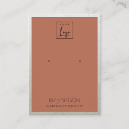 RUST ORANJE SILVER GRENS LOGO EARRING DISPLAY VISITEKAARTJE