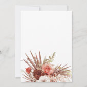 Rust Oranje Terracotta Floral Palmetto Wedding Kaart (Achterkant)