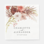 Rust Oranje Terracotta Palmetto Leaves Wedding Servet (Voorkant)